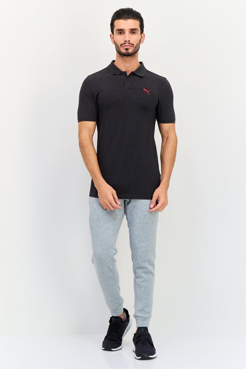 PUMA قميص بولو قصير الأكمام للرجال بتصميم نحيف، رمادي داكن - Image 4